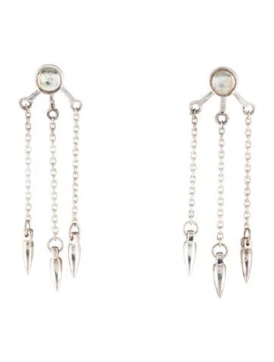 Pre-owned Pamela Love Quartz Tribal Spike Earrings In Multicolor