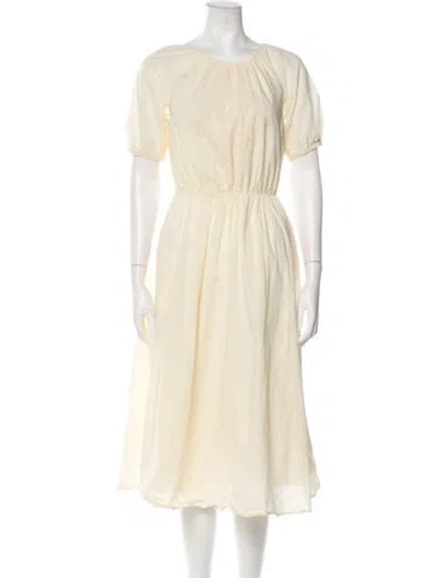 Pre-owned Pamela Love Scoop Neck Midi Length Dress In Yellow