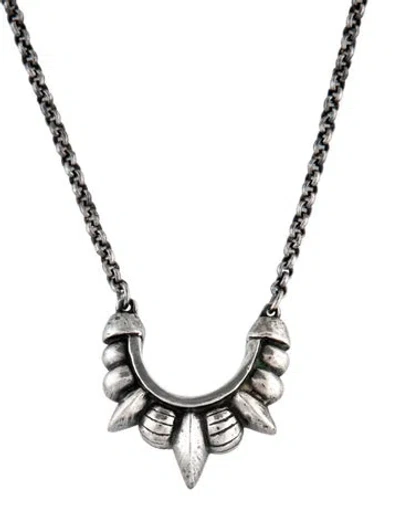 Pre-owned Pamela Love Small Tribal Spike Pendant Necklace, 19" In Multicolor