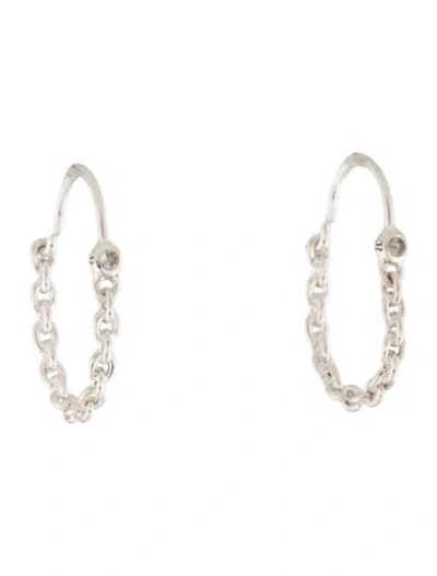 Pre-owned Pamela Love Topaz Suspension Hoop Earrings In Multicolor