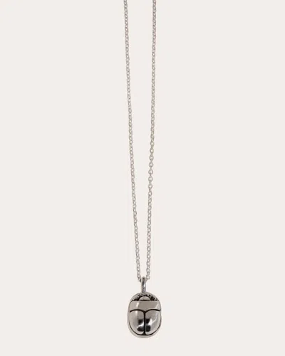 Pamela Love Mini Scarab Pendant Necklace In Silver