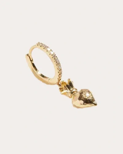 Pamela Love Women's Sacred Heart Pavé Huggie Earring In Gold