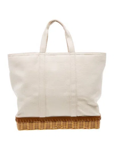 Pre-owned Pamela Munson Canvas Tote In Neutrals