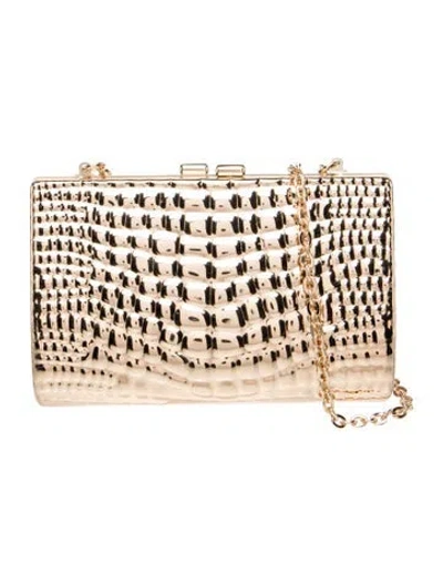 Pre-owned Pamela Munson Leather Evening Bag In Neutrals