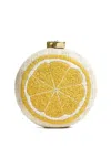 Pamela Munson Lemon Slice Clutch In Yellow