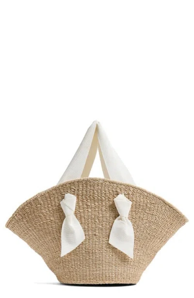 Pamela Munson Petite Isla Bahia Riviera Woven Tote In White