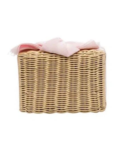 Pre-owned Pamela Munson Raffia Clutch In Neutral