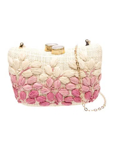 Pre-owned Pamela Munson Raffia Crossbody Bag W/ Tags In Pink