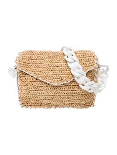 Pre-owned Pamela Munson Raffia Shoulder Bag In Neutrals
