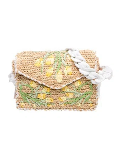 Pre-owned Pamela Munson Raffia Shoulder Bag In Neutrals