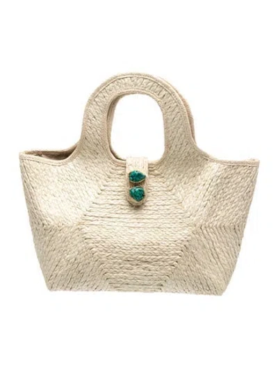 Pre-owned Pamela Munson Raffia Tote In Neutrals
