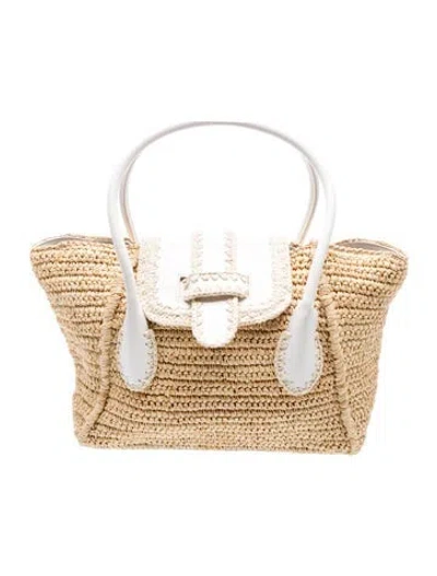 Pre-owned Pamela Munson Raffia Tote In Neutrals