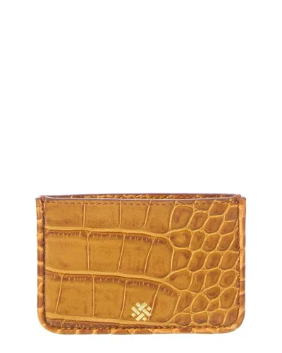 Pamela Munson Signature Calfskin Card Case In Green