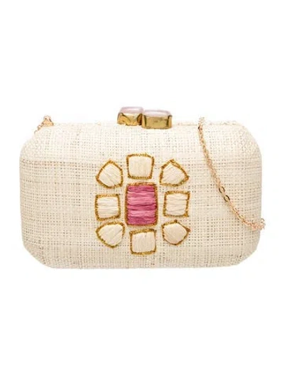 Pre-owned Pamela Munson Straw Clutch In Neutrals