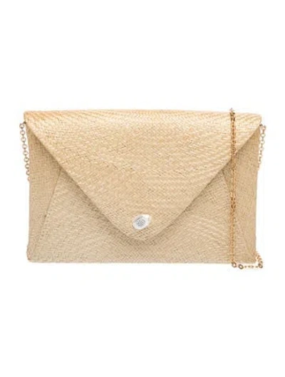 Pre-owned Pamela Munson Straw Crossbody Bag In Neutrals