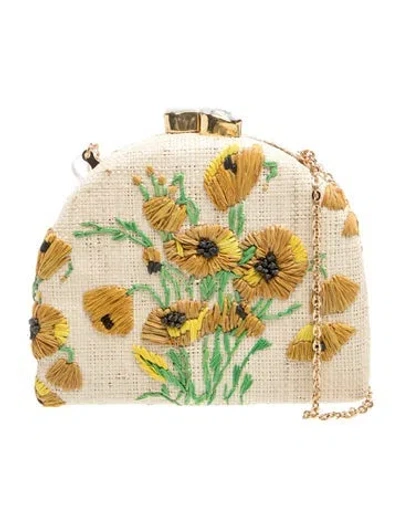Pre-owned Pamela Munson Straw Crossbody Bag W/ Tags In Neutrals