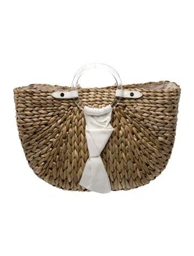 Pre-owned Pamela Munson Straw Minaudière In Brown