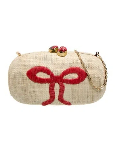 Pre-owned Pamela Munson Straw Minaudière In Neutral