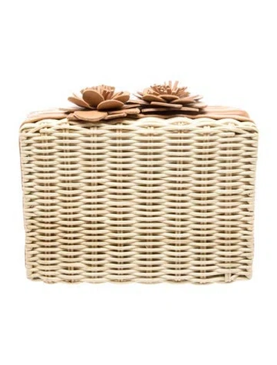 Pre-owned Pamela Munson Straw Minaudière In Neutral