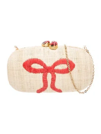 Pre-owned Pamela Munson Straw Minaudière In Neutrals