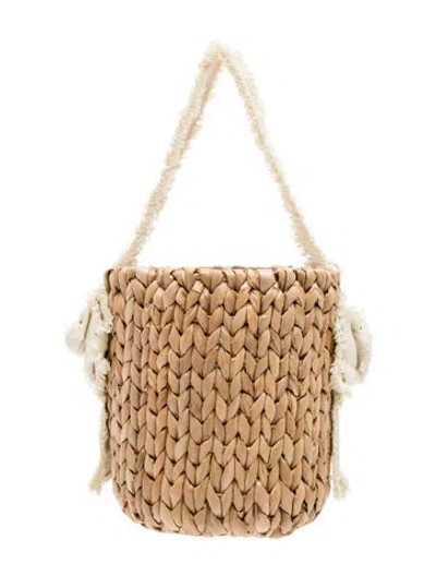 Pre-owned Pamela Munson Straw Shoulder Bag In Brown
