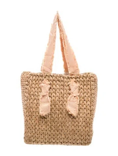 Pre-owned Pamela Munson Straw Shoulder Bag In Neutrals