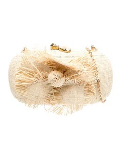 Pre-owned Pamela Munson Straw Shoulder Bag W/ Tags In Neutrals