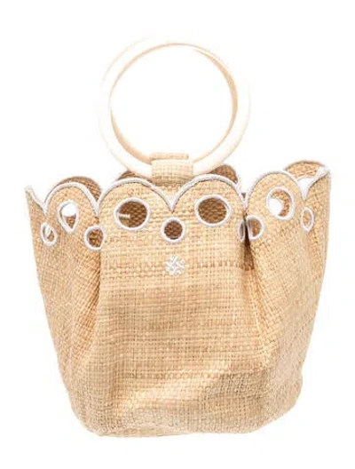 Pre-owned Pamela Munson Straw Top Handle Bag In Neutral