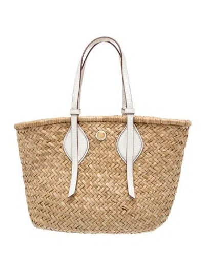 Pre-owned Pamela Munson Straw Tote In Brown