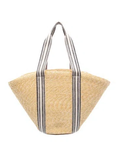Pre-owned Pamela Munson Straw Tote In Neutral