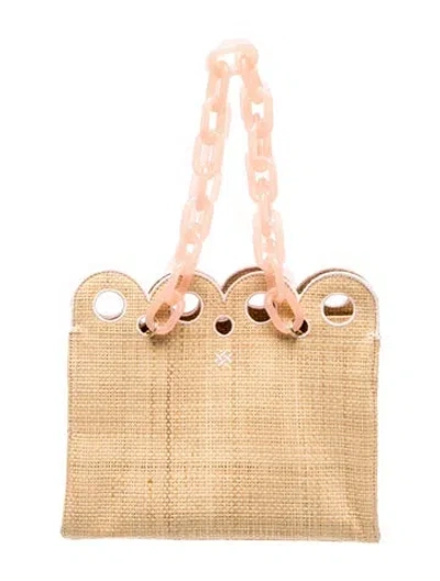 Pre-owned Pamela Munson Straw Tote In Neutral