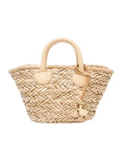 Pre-owned Pamela Munson Straw Tote In Neutrals