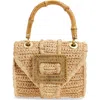 Pamela Munson The Avis Mini Raffia Shoulder Bag In Brown