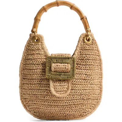 Pamela Munson The Avis Raffia Hobo Bag In Brown