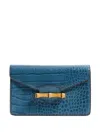 Pamela Munson The Jackie Crocodile-effect Clutch In Blue