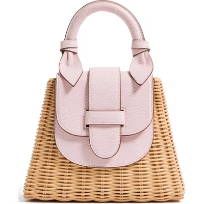 Pamela Munson The Lady Rattan Handbag In Pink