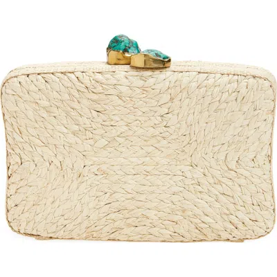 Pamela Munson The Lulu Raffia Clutch In Neutral