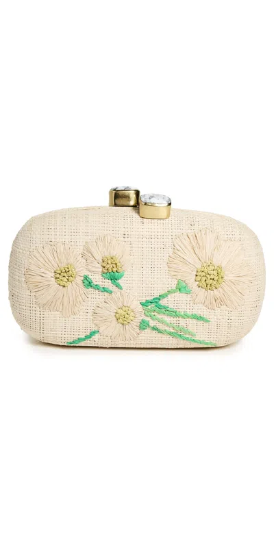 Pamela Munson Vintage Daisies Clutch Natural