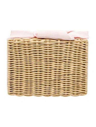 Pre-owned Pamela Munson Wicker Clutch In Neutral