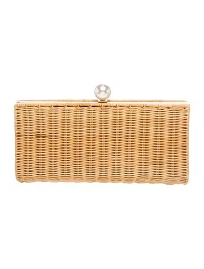 Pre-owned Pamela Munson Wicker Clutch In Neutrals