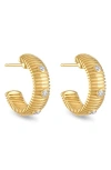 PAMELA ZAMORE CLIO DIAMOND SMALL HOOP EARRINGS