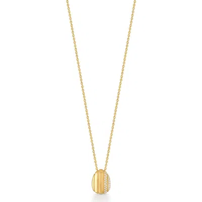Pamela Zamore Eos Egg Diamond Necklace In Gold