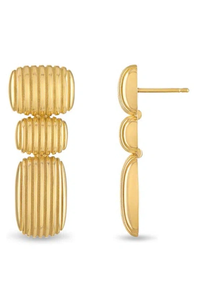 Pamela Zamore Isla Oblong Cushion Drop Earrings In Gold