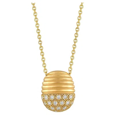 Pre-owned Pamela Zamore Isla Ovoid Pendant With Diamonds In Multi