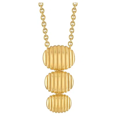 Pre-owned Pamela Zamore Isla Triple Oval Necklace In Multi