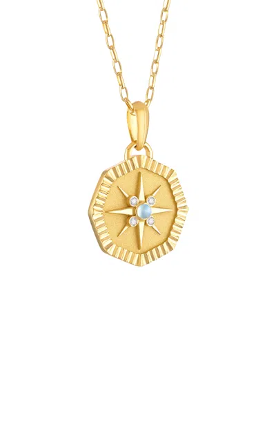 Pamela Zamore Octagon Star 18k Yellow Gold Moonstone Pendant