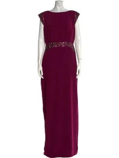 Pre-owned Pamella Roland Bateau Neckline Long Dress W/ Tags In Purple