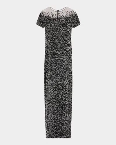 PAMELLA ROLAND BLACK MULTI SIGNATURE SEQUIN GOWN