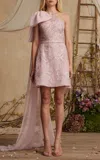 Pamella Roland Bow-detailed Tulle Cocktail Mini Dress In Light Pink