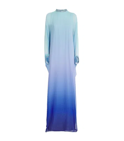 Pamella Roland Chiffon Embellished Gown In Multi